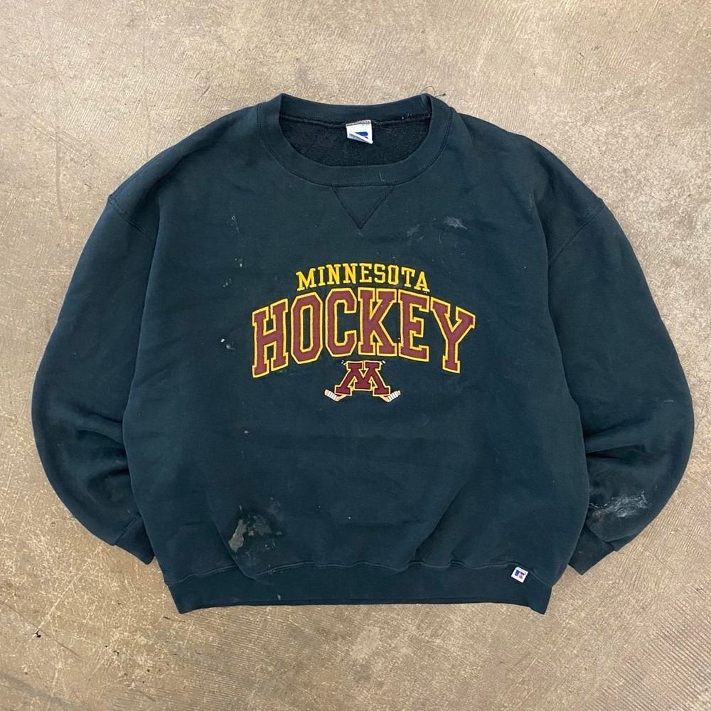 Vintage Minnesota Golden Gophers Hockey Russell Athletic 90s Crewneck Size XL